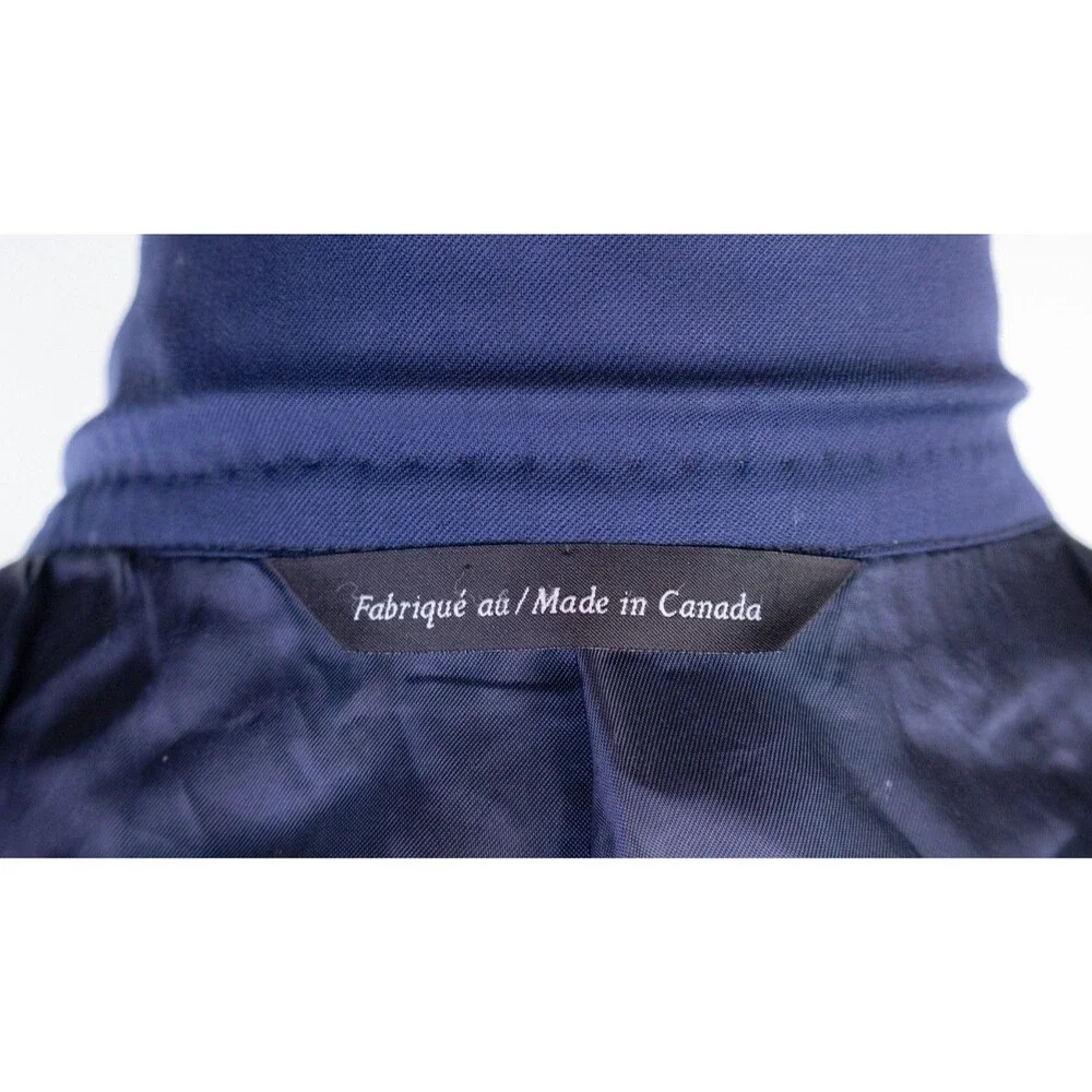 Coppley 2-Pcs Solid Navy Blue Suit 100's Wool Blazer Jacket Sz 46R Pants 38X31.5